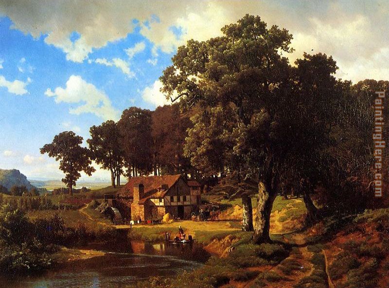 A Rustic Mill painting - Albert Bierstadt A Rustic Mill art painting